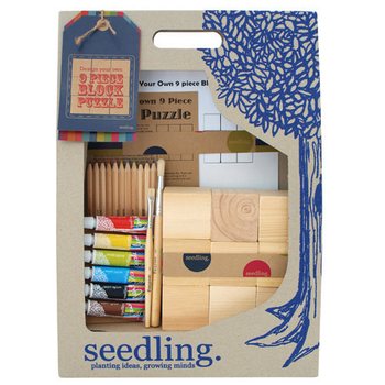 Set Creativ Seedling - Proiectează-ță propriul puzzle din 9 cuburi
