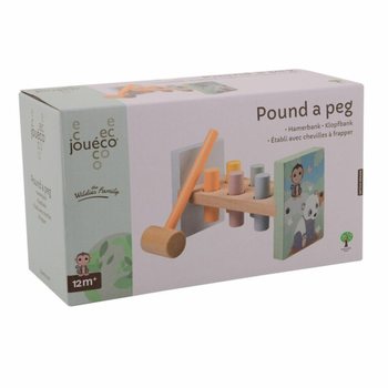 JOUECO - Banc de bătut cu ciocanul din lemn Animale Sălbatice - De la 12 luni (1 buc)