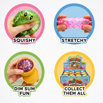 RAGE - Jucărie Squishy Găluște cu Sclipici MICI (5.5 x 5.5 x 3 cm) - Viral 2026 Fidget Toy (24 buc.)