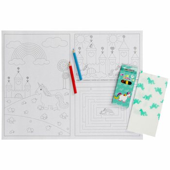 SET COMPLET HORECA UNICORN - 48x Seturi creioane colorate + 100x Planșe de colorat + 100x Șervețele (248 buc.)