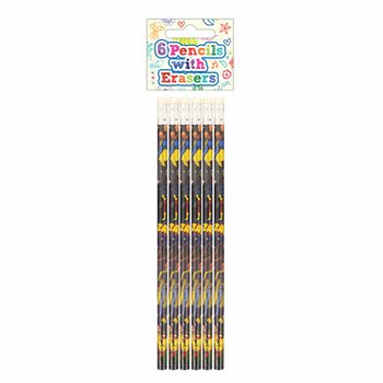 Set de 6 Creioane și Gume de Șters Super Eroi - Display (24 seturi)