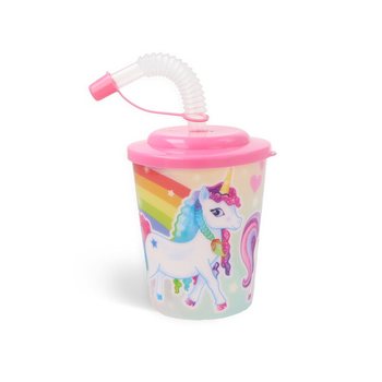 Pahar băuturi / înghețată cu pai – Unicorn (12 buc.)