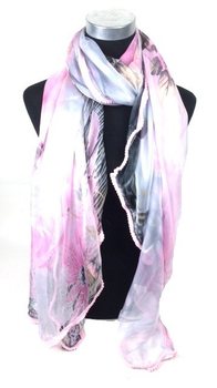 Eșarfă Stil Ibiza Roz/Gri | Accesorii de Modă B2B