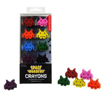 8 BUCĂȚI CREIOANE CERATE SPACE INVADERS ÎN CUTIE (12 buc.)