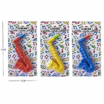 Saxofon de Jucărie - 16 cm - Diverse Culori - 12 buc pe Card