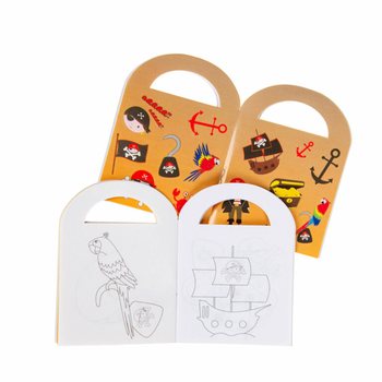 Mini Cărți de Coloreat cu Pirați și Autocolante