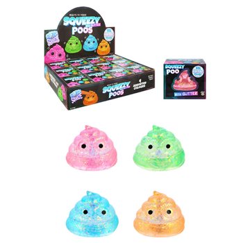 CĂCĂȚEL ANTISTRES DE STRÂNS - CU UMPLUTURĂ SUGAR GEL SCLIPICI - DIVERSE CULORI - ÎN DISPLAY (12 buc.)