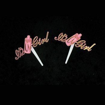 Scobitori pentru Cupcakes Naștere - It's a Girl (12 buc.)