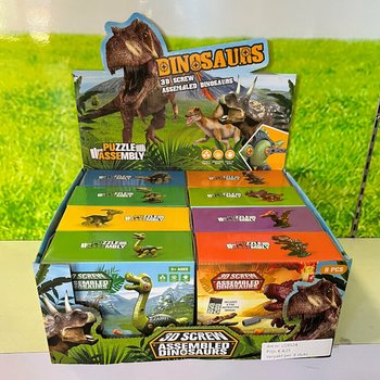Set de Construcție Dinozaur 3D &icirc;n Cutie Cadou - Display (8 buc.)
