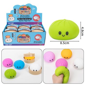 RAGE - Găluște Squishy Bun MARI (Dim. 8.5 x 8.5 x 4.8 cm) - Jucărie Fidget Virală 2026 (12 buc.)