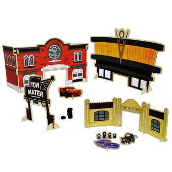 DISNEY CARS - MEGA SET DIN LEMN "CREEAZĂ-ȚI PROPRIUL SET CARS"