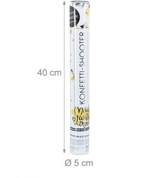 Tun de confeti &ndash; Culoare: Negru-Galben - 40 cm - Tun de petrecere (10 buc.)