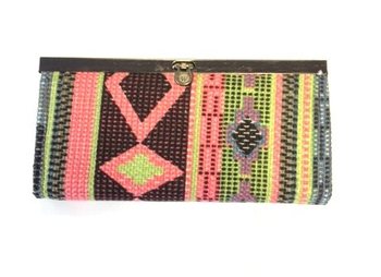Portofel Negru/Roz Stil Ibiza (1 buc)
