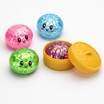 RAGE - Jucărie Squishy Găluște cu Sclipici MICI (5.5 x 5.5 x 3 cm) - Viral 2026 Fidget Toy (24 buc.)