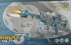 Mitralieră de jucărie Combat cu lumini și sunete - 56 cm