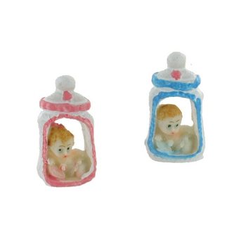 Decorațiune Botez / Naștere - Bebeluș în Biberon 5,5 cm (12 buc.)