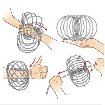 Magic Rings / Flow Rings - Inel Magic 3D Kinetic - ARGINTIU | &Icirc;N CUTIE (10 buc.)