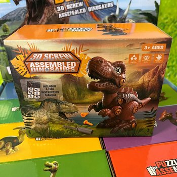 Set de Construcție Dinozaur 3D &icirc;n Cutie Cadou - Display (8 buc.)