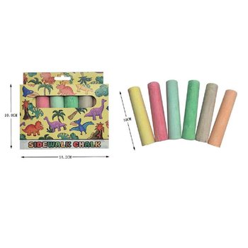 Cretă Mare pentru Asfalt, 6 Bucăți - Dinozaur (12 cutii)