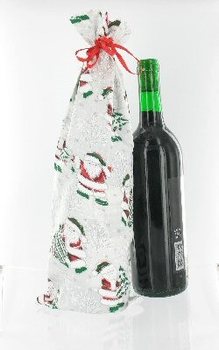 Pungă Superbă pentru Sticlă de Vin de Crăciun (12 buc)