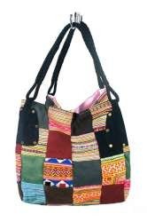 Geantă Patchwork Mare B-Fair Neagră - Lucrată Manual (1 buc)