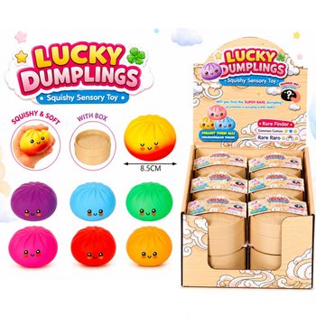 RAGE - LUCKY DUMPLINGS - Jucărie Squishy Bun Dumplings MARE Dim. 8.5 x 8.5 x 4.8 Cm - &Icirc;N DISPLAY (12 buc.)