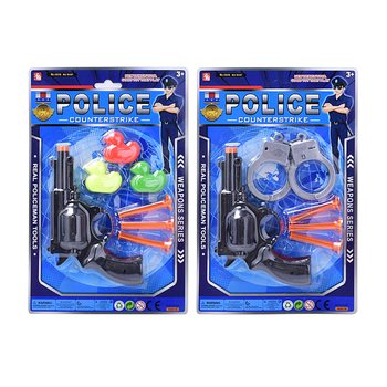 Set de joacă poliție pe carton - 2 modele mixte (6 bucăți)