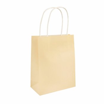 PUNGI DIN HÂRTIE CU MÂNERE - 14x21x7 cm - Culoare: IVOIRE (24 buc.)
