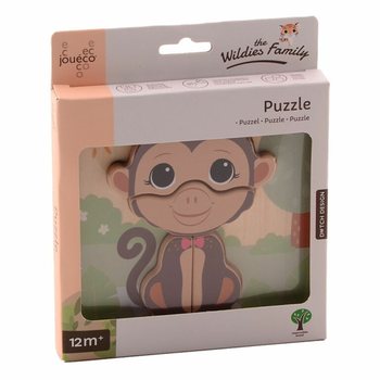 JOUECO - THE WILDIES FAMILY MIX PUZZLE DIN LEMN - De la 12 Luni (12 buc.)