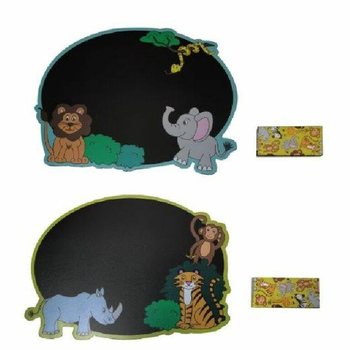 Tablă de Scris Animale Sălbatice cu Cretă - Display 24 buc