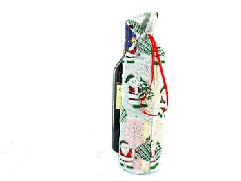 Pungă Superbă pentru Sticlă de Vin de Crăciun (12 buc)