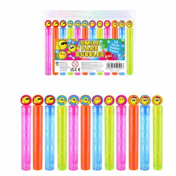 Baghete cu baloane de săpun Smiley colorate (1 pachet de 12 buc.)
