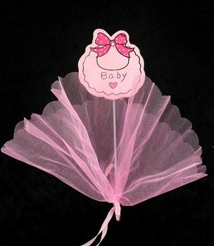 Scobitoare decorativă cu material - Roz Bebe (12 buc.)