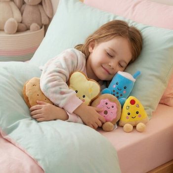 FIGURINE DIN PLUȘ &Icirc;N FORMĂ DE M&Acirc;NCARE - 13 CM - MIX MODELE (12 buc.)