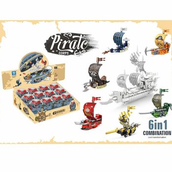 Blocuri de Construcție Corabie de Pirați &icirc;n Bilă Surpriză - Display (12 buc.)
