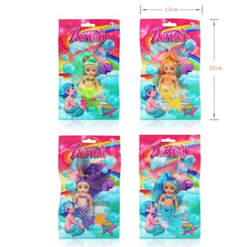 PĂPUȘĂ SIRENĂ &Icirc;N PUNGĂ DE CADOU - MIX CULORI (24 buc.)