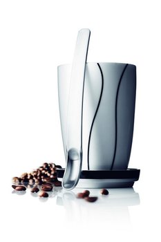 CANĂ TERMICĂ MARE MENU BLACK CONTOUR CU FARFURIOARĂ ȘI LINGURIȚĂ PENTRU LATTE (1 buc.)