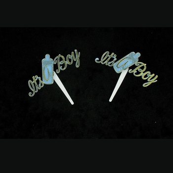 Scobitori Cupcake pentru Botez - It's a Boy (12 buc.)
