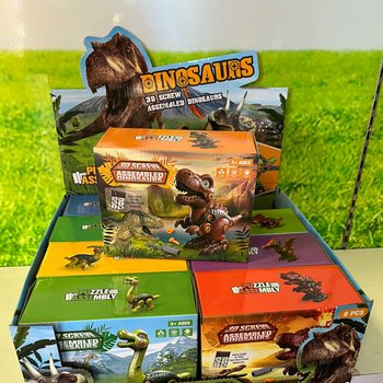 Set de Construcție Dinozaur 3D &icirc;n Cutie Cadou - Display (8 buc.)