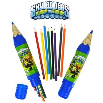 Creioane Colorate Skylanders - Set de 8 în Tub Mare (6 buc.)