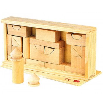 **SUPER IEFTIN** SET BLOCURI DIN LEMN, 27 PIESE (24 buc.)