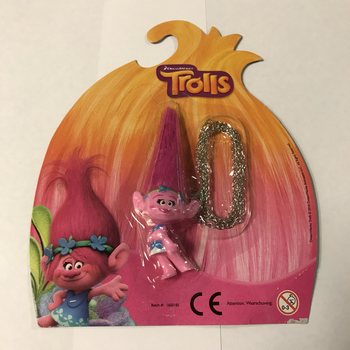 Figurină Trolls cu lanț pe carton (12 buc.)