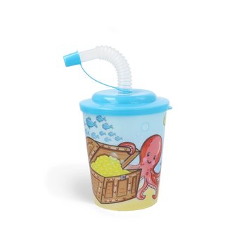 Pahar cu pai / pahar pentru înghețată – Sealife / Animale marine (12 buc.)