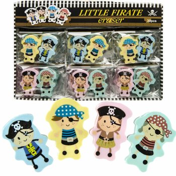 Set gume de șters figurine pirați - 2 bucăți în display