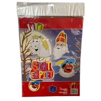 SINTERKLAAS SINT & PIET - SET DE 4 PANOURI DECORATIVE CU DOUĂ FEȚE (6 buc.)