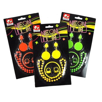 Set Bijuterii NEON pe Card (12 buc.)