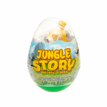 BLOCURI DE CONSTRUCȚIE &Icirc;N OU - MIX ANIMALE DIN JUNGLE (12 buc.)