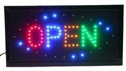 Firmă Luminoasă LED OPEN - 4 Culori - Joc de Lumini
