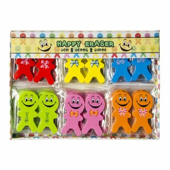 Gume de șters Smiley Vesele 2 piese (36 seturi)