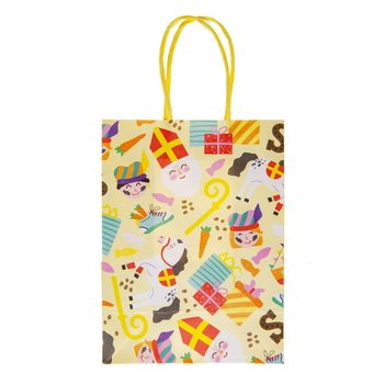 PUNGĂ CADOU DIN H&Acirc;RTIE - SINTERKLAAS - 16x9x22 CM (12 buc.)